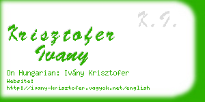 krisztofer ivany business card